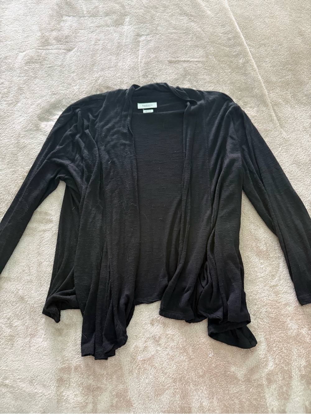 Lightweight Black Open-Front Women's Cardigan - Van Heusen